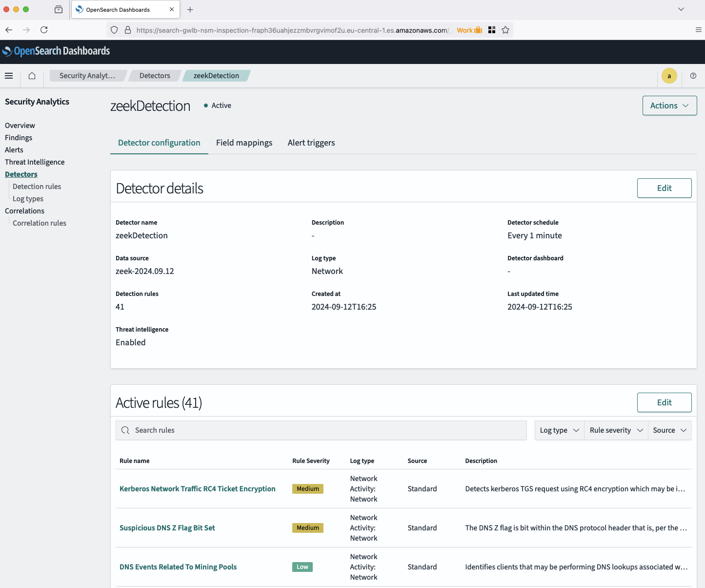 OpenSearch Detector Details