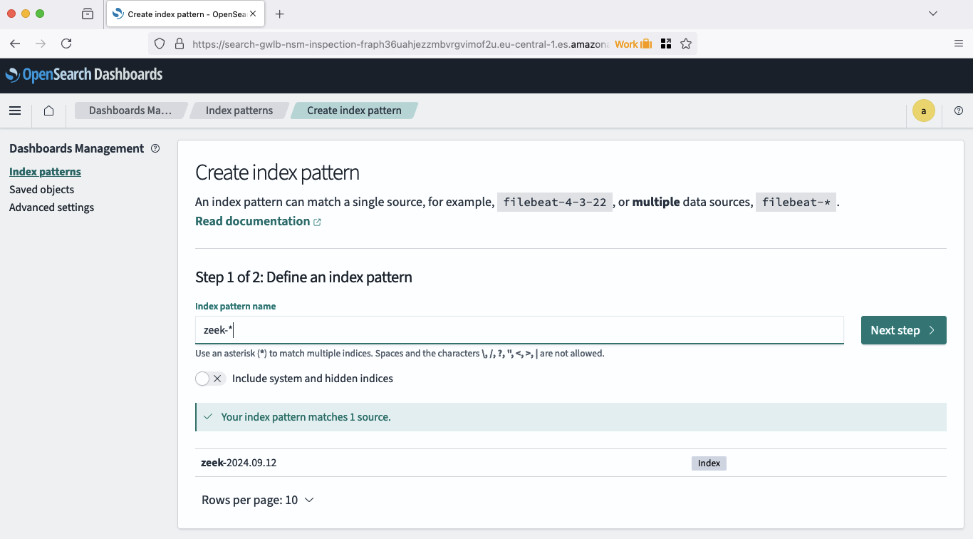 OpenSearch Zeek Pattern