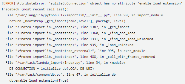 SQlite load extension error: AttributeError: ‘sqlite3.Connection’ object has no attribute ’enable_load_extension’