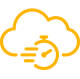 more productivity with GenAi - icon of a cloud with stopwatch